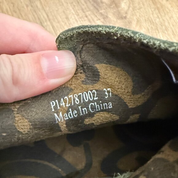 Fly London Mel Green Booties Leather Suede Buckle Detail Boho Earthy EU 37 - Picture 8 of 8